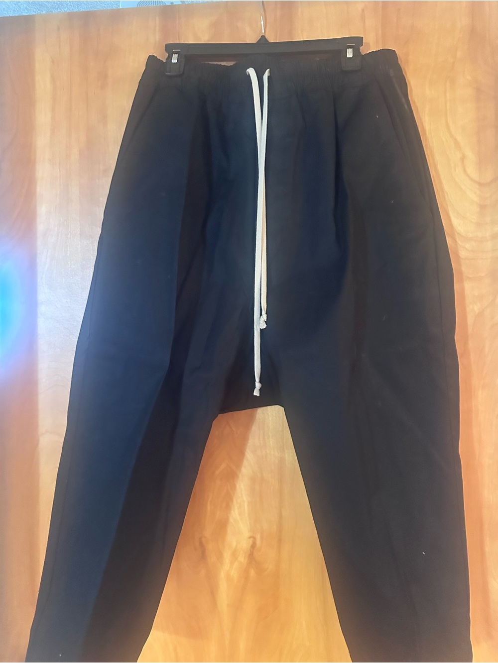 SS2022 Rick Owens ‘Fogachine’ Berlin Relaxed Black Drawstring Pants